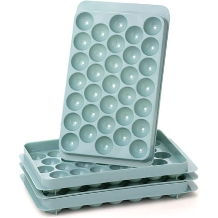 

2 Pack Round Ice Cube Trays for Freezer Ice Ball Maker Mold with Lid Circle Ice Tray Reusable Sphere Ice Cube Mold for Whisky Cocktail Coffee Blue