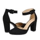 thumbnail image 4 of DREAM PAIRS - Zapatos de tacón alto para mujer con correa al tobillo y puntera cerrada, 4 of 5
