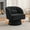 Teddy Fleece | Black, variant on Swivel Accent Chair, 360°Swivel Barrel Chairs, Mid-Century Chair with Striped Backrest & Soft Cushion, Comfy Round Armchair Single Sofa for Living Room, Lounge, Bedroom