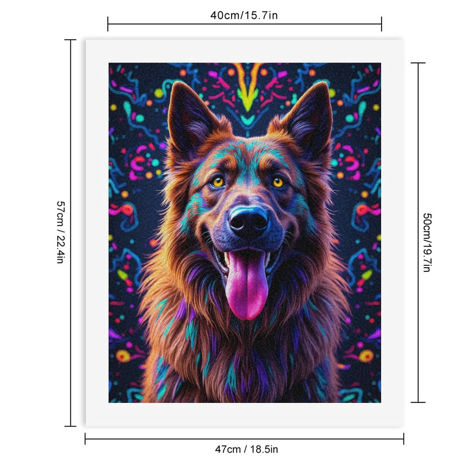 Paint By Numbers Kit for Adults Beginner - Colorful Canine Vibrant Art DIY Canvas Painting Kits for Adults, Frameless Paint By Number for Adults for Home Wall Decor 16x20 Inch