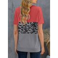 thumbnail image 3 of Blouses T-Shirts Décontractées à Manches Courtes à Blocs de Couleur Rayés pour Femmes, 3 of 4