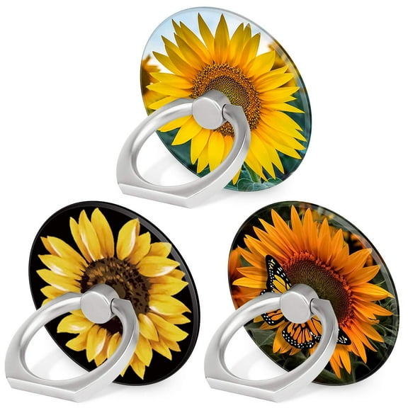 Cell Phone Ring Holder Stand Sunflowers 360 Rotation Universal Ring Grip Stand Compatible with Smartphones and Tablets