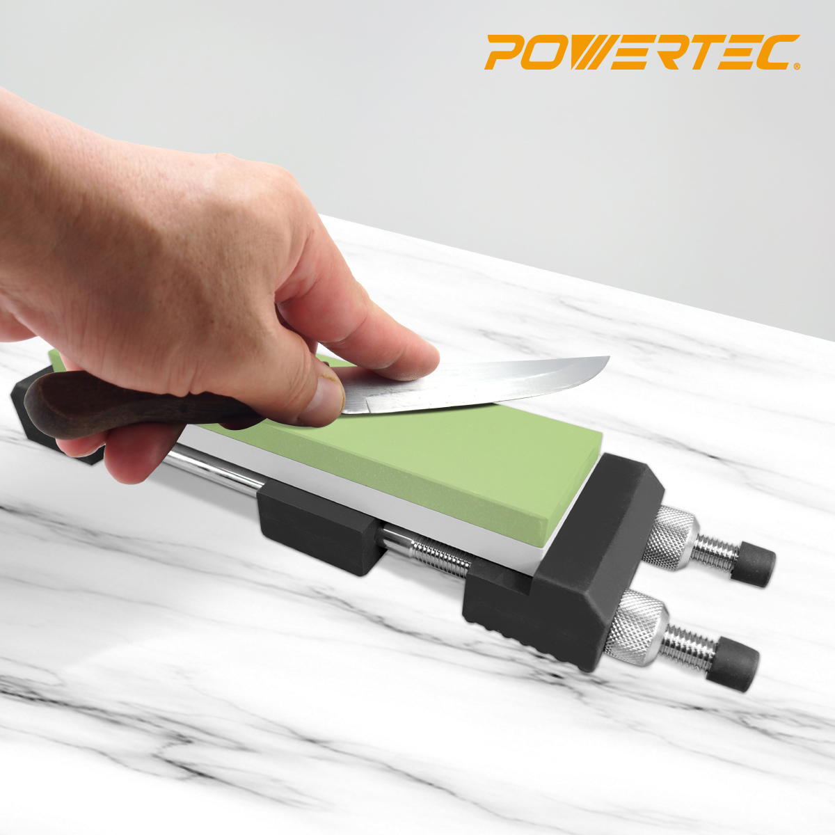 POWERTEC Whetstone Knife Sharpener Stone – 3000/8000 Dual Side Grit Waterstone (71583)