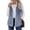 Blue, variant on Women's Retro Print Warm Fleece Lined Cardigan Vest Coat Blue L