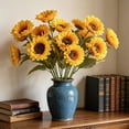 thumbnail image 6 of MMJ Artificial Flowers Sunflower Silk Bouquet Faux Yellow Bloom Stem for Living Room Office Floor Vase Farmhouse Decor, 6 of 6