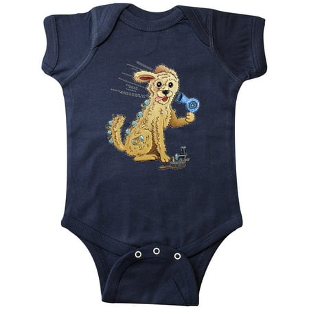 

Inktastic Goldendoodle in Curler with Hair Dryer Gift Baby Boy or Baby Girl Bodysuit