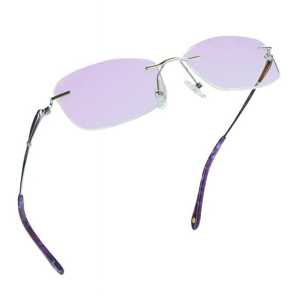 LifeArt Pure Titanium Frame Glasses/Blue Light Blocking Reading Glasses, Reduce Eyestrain, Stylish for Women(Purple, 2.50 Magnification)