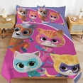 thumbnail image 6 of Super Kitties Bedding Sets Comfort 3 Pieces Bedding Set 1 Duvet Cover + 2 Pillowcase Decorative Bedding 90"x90", 6 of 8
