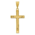 thumbnail image 4 of 14k Two-tone Gold Diamond-cut Crucifix Pendant, 4 of 5