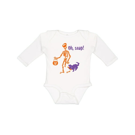 Inktastic Oh, Snap Skeleton Boys or Girls Long Sleeve Baby Bodysuit