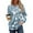 Blue, variant on Women's Oversized Winter Cute Floral Print Thin Hooded Sweatshirt Pullover with No Pocket for Trendy Fall Clothes