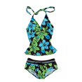 thumbnail image 4 of Cute Tankinis Swimsuit Y2k Floral Set for Women Vintage Whimsy Beach Swimsuit 2 Pieces Aesthetics Swimwears Sets (Blue M), 4 of 4