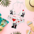 thumbnail image 6 of Valentine's Day Love Women's Detachable Sponge Adjustable Strap Bikini Set Swim Suit Two-Pack, 6 of 6