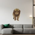 thumbnail image 2 of Home Living Room Lion Decor Large Cat Safari Animal Crown Multicolored Design Vinyl Adhesive Wall Decal - 20" x 32" Kids Bedroom Nursery King Of The Jungle Decoration Removable Wall Art Sticker, 2 of 5