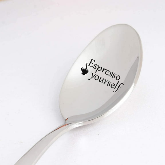 Inspirational Birthday Gift for Teen Boy Girl | Expresso Yourself Engraved Spoon Gift | Positive Affirmation Gift for Men Women | Christmas/Thanksgiving for Series Lovers