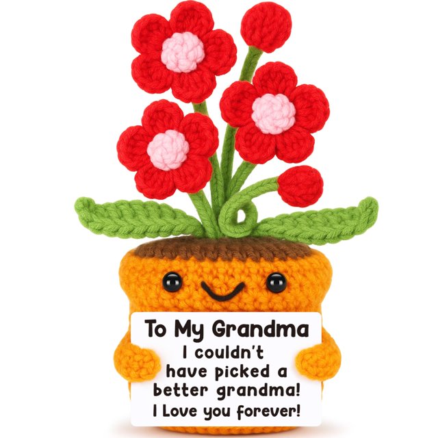 Regalo para la abuela: flor de ganchillo I Love You Forever
