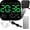 Green, variant on Multifunctional Digital Alarm Clock for Home & Office, Large LED Display Clock with Remote Control, Adjustable Brightness, Date Day Temperature Display