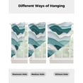 thumbnail image 4 of Turquoise Ombre Swag Valances for Windows, Modern Geometric Moire Abstract Art Rod Pocket Sheer Valances for Small Windows, Swag Toppers Light Filtering for Kitchen Living Room 2 Panels 28''x36'', 4 of 6