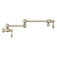 thumbnail image 2 of Whitehaus Collection WHKPFLV3-9550-NT-PN Vintage III Wall Mount Pot Filler with Lever Handles & a Swivel Aerator - Polished Nickel, 2 of 4