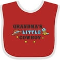 thumbnail image 3 of Inktastic Grandmas Little Cowboy with Cowboy Hat and Boots Boys Baby Bib, 3 of 4