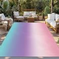 thumbnail image 2 of 4' x 6' Outdoor Rug, Pink Purple Teal Ombre Cream Outdoor Washable Rug Large Floor Carpet, Modern Abstract Art Aesthetics Non Shedding Area Rug for Outside Patio RV Porch Deck Balcony Camping, 2 of 9