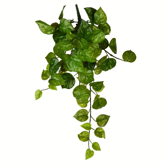 Vickerman 18" Artificial Pothos Hanging Bush, Set of 3