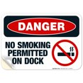 thumbnail image 1 of Danger No Smoking Permitted On Dock Sign, OSHA Danger Sign, 10x7 Vinyl Sticker, 1 of 1