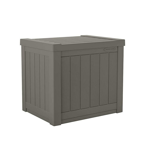 Suncast SS500ST 22 Gallon Small Resin Outdoor Patio Storage Deck Box Stoney