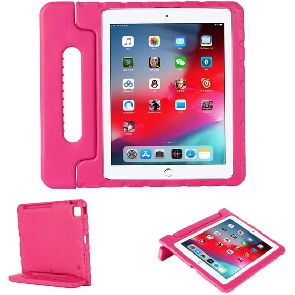 Golden Sheeps Kid Friendly Case Compatible for iPad Pro 12.9" 6th/5th/4th/3rd Generation 2022/2021/2020 Released Shockproof Ultra Light Weight Convertible Handle Stand Cover (Rose)