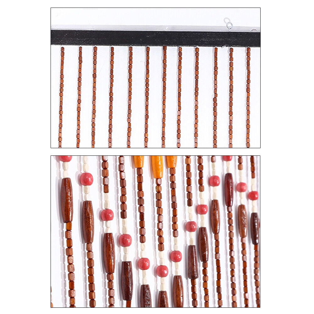 31 Lines Wooden Beaded Doorway Curtain Door Beads Hanging Closet Curtain Beads