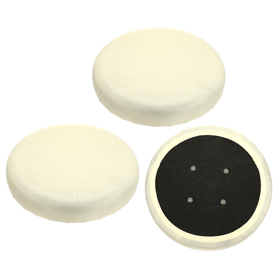 Uxcell 3Pcs Round Bar Stool Cover, 16-20" Elastic Round Stool Chair Covers Washable Dustproof Stretchy Slipcover Seat Soft Cushion for Dining Chairs Kitchen Bar Restaurant, Cream White