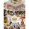 thumbnail image 5 of Warm Beige Table Cloth, Solid Color Farmhouse Beige Waterproof Tablecloth for Square Tables, Reusable Washable Fabric Table Cover for Restaurant Kitchen Dining Tables 54"x54", 5 of 6