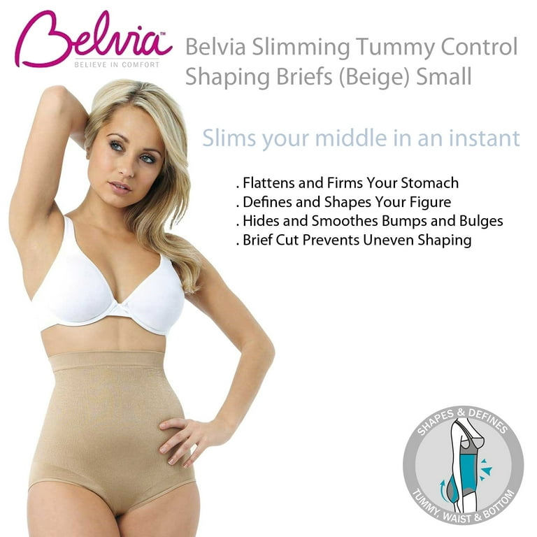 Belvia Shapewear Womens Briefs Ladies Seamless High Waist Tummy Control  Slimming Shaper- Beige Small