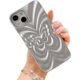 thumbnail image 6 of for iPhone Case,Luxury Butterfly Shape Water Ripple Pattern Camera Lens Protection Soft Shockproof Phone Case (Green,iPhone 15 Pro Max), 6 of 6