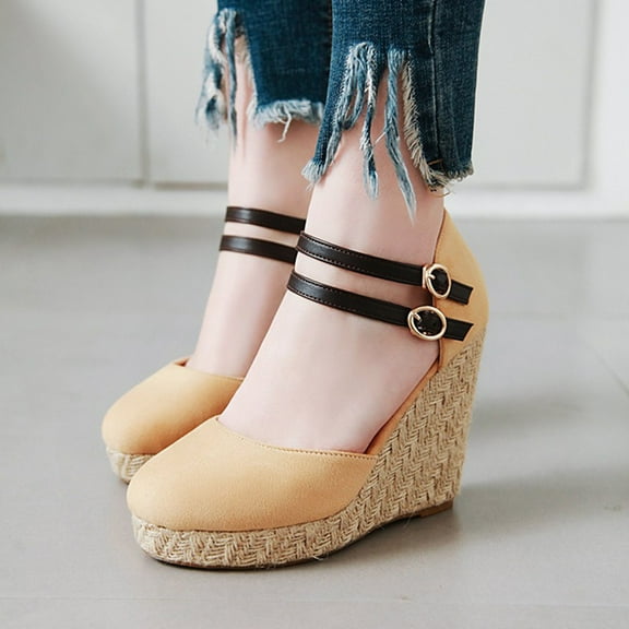 Jacenvly 2024 New Fashion Pure Color Breathable Round-Toed Sandals Light Slippers Women Shoes Beige Sandals for Women