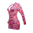 thumbnail image 6 of Seyurigaoka Women Stylish Butterfly Print Romper Long Sleeve Zipper Jumpsuit Fashion Loungewear for Ladies, 6 of 7