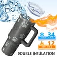 thumbnail image 5 of OBREWU Grey Dog Paw Footprint Tumbler with Handle and Lid,Grey Dog Paw Footprint 40oz Double Wall Vacuum Insulated Tumbler,Cups Gift for Women and Men, 5 of 7