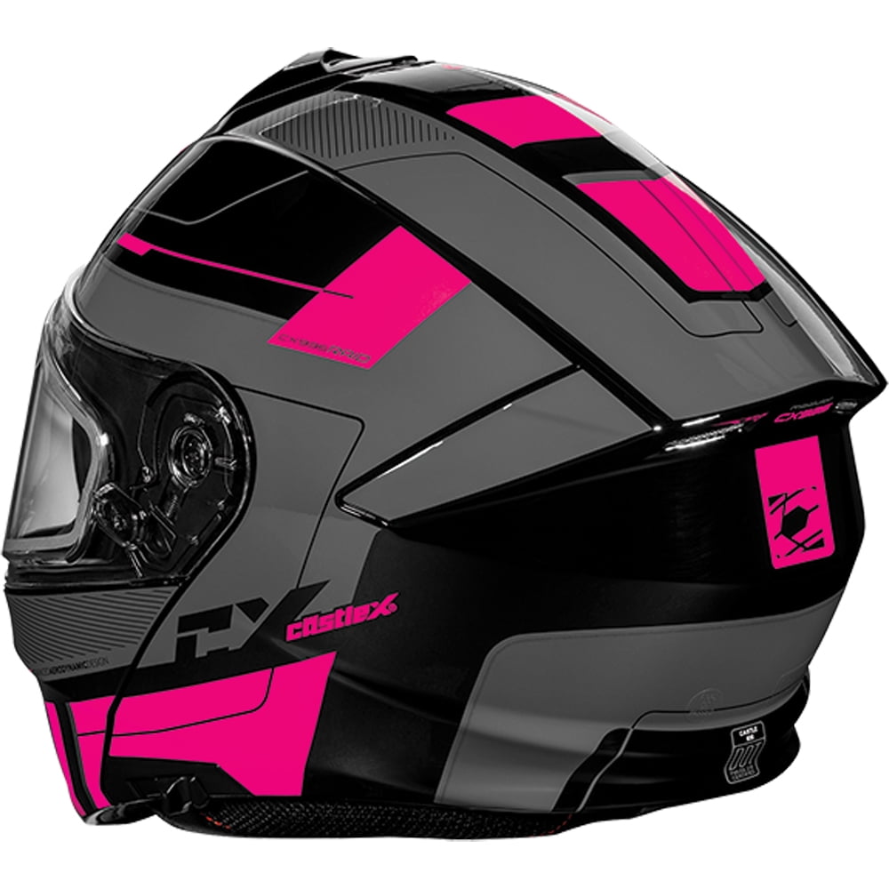 Castle CX935 Raid Modular Motorcycle Helmet Pink Glow/Silver LG