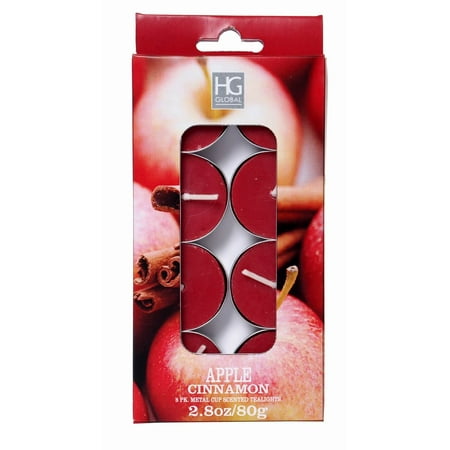 Cinnamon Tealight Candles - Hosley's Premium, Highly Scented Apple Cinnamon Tea Light Candles, Pack of 48