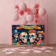 thumbnail image 3 of Floral Skull Day of the Dead Celebration Banner for Halloween Mexican Festival Cultural Event, 3 of 7