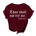 thumbnail image 1 of B91xZ Tunique Femme Manches Courtes Imprimée Col Rond T-Shirt, Vin G, 1 of 4