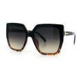thumbnail image 5 of Womens Oversize Square Minimal Chic Mod Inset Lens Sunglasses Black Tortoise - Smoke, 5 of 9