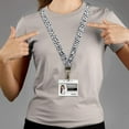 thumbnail image 5 of Scrunchie Lanyard with 2 ID Card Holders Black & White Checkered Scrunchie Lanyard for ID Badges Stretchy Teacher Lanyards for ID Card/Keys/Wallets Bungee Teacher Lanyards for Women$$Office, 5 of 9