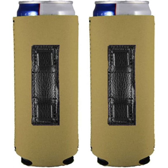 Blank Magnetic Neoprene Slim Can Coolie (Khaki, 2 Pack)