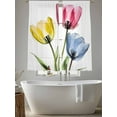 thumbnail image 5 of Blue Red Yellow Tulips Sheer Curtains 72 Inches Long 2 Panels Transparent Flowers Light Filtering Semi Sheer Window Curtains Drapes for Bedroom Living Room 52"x72", 5 of 7