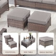 thumbnail image 6 of Gymojoy 5 Pieces Wicker Outdoor Patio Furniture Set, Patio Conversation Set with 2 Lounge Chairs, Side table and 2 Ottomans,Gray, 6 of 10