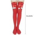 thumbnail image 2 of LYXSSBYX Fuzzy Socks for Women Hot Sale Clearance Women Christmas Long Tube Knee Socks Solid Color Garter Bow Hair Ball Christmas Party, 2 of 2