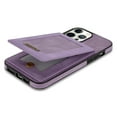 thumbnail image 2 of for iPhone 12 Pro Wallet Case with Card Holder, Faux Leather Kickstand Card Slots Case, RFID Blocking Magnetic Shockproof Protective Slim Back Flip Phone Case for iPhone 12 Pro 6.1",Purple, 2 of 9