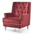 thumbnail image 2 of Passion Furniture Pamona Burgundy Upholstered Accent Chair, 2 of 5