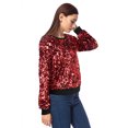 thumbnail image 4 of Women's Glitter Sequin Sweatshirt Long Sleeve Pullover Tops with Ribbed Cuffs, 4 of 5